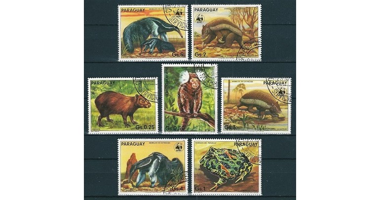 PARAGUAY 1985 - FAUNA PROTEJATA WWF - SERIE DE 7 TIMBRE - STAMPILATA - COTA MICHEL : 8 E / fauna99